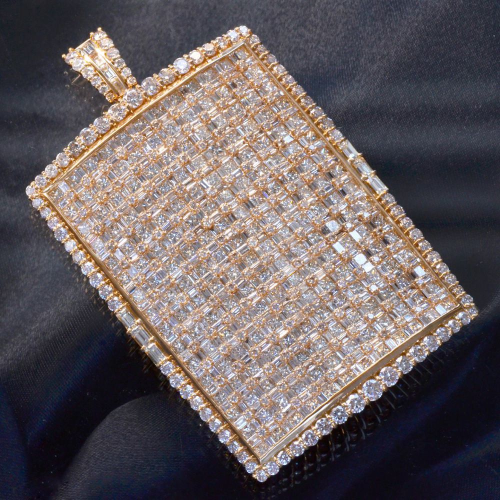 ペンダントトップ メンズ 18金 K18PG ダイヤモンド 20カラット ペンダントヘッド バゲットカット プリンセスカット ピンクゴールド 男性用 ネックレス...