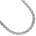 ネックレス メンズ 18金 バゲットカット ダイヤモンド 13カラット テニスチェーンネックレス K18 18KWG ホワイトゴールド 42cm ユニセックス ...