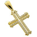 【ポイント10倍】ペンダントトップ メンズ 18金 K18 18K 喜平用 イエローゴールド 1.5カラット ダイヤモンド クロス 十字架 バチカン大 大サイズ...