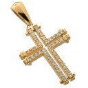 【ポイント10倍】ペンダントトップ メンズ 18金 K18PG 喜平用 ピンクゴールド 1.5カラット ダイヤモンド クロス 十字架 バチカン大 大サイズ 刻印...