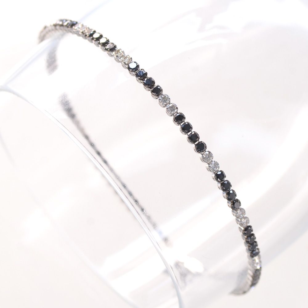 【マラソン同時開催★10%OFFクーポン】ダイヤモンド ブレスレット プラチナ メンズ ブラックダイヤモンド テニスブレスレット プラチナブレスレット 男女兼用 ユニセックス ダイヤモンドブレスレット メンズ レディース 日本製 刻印入り 鑑別書付き シンプル プレゼントのサムネイル