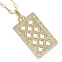 【4時間限定★14%OFFクーポン】18金 ネックレス メンズ K18 18K ゴールド メンズネックレス ダイヤモンド プレートネックレス イエローゴールド ...