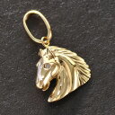 ペンダントトップ メンズ 18金 K18 18K ダイヤモンド 馬 ホース ネックレスヘッド イエローゴールド ペンダントヘッド 喜平用 トップ バチカン大 日...