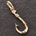 ペンダントトップ メンズ 18金 K18 18KPG ダイヤモンド メンズペンダントトップ フィッシュフック 釣り針 ネックレスヘッド ピンクゴールド ペンダン...
