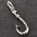 ペンダントトップ メンズ プラチナ ダイヤモンド フィッシュフック 釣り針 ネックレスヘッド Pt900 ペンダントヘッド 喜平用 トップ バチカン大 日本製 ...