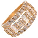 指輪 メンズリング 18金 バゲットカット ダイヤモンド メンズリング ピンクゴールド K18 18KPG ダイヤモンドメンズリング 2カラット 男性 刻印入り...