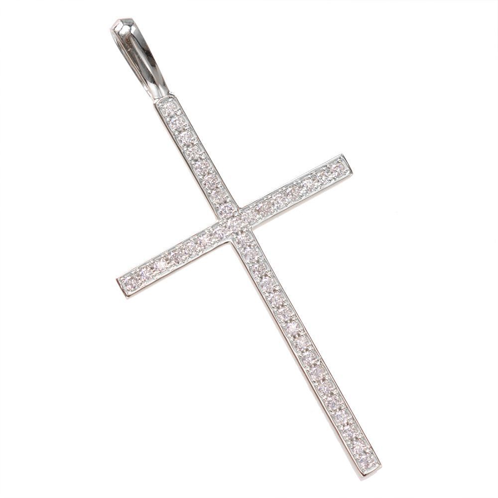 ペンダントトップ メンズ プラチナ 喜平用 1カラット ダイヤモンド クロス ペンダントヘッド 喜平トッ..
