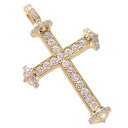 【スーパーSALE限定クーポン!】ペンダントトップ メンズ K18 18K 18金 喜平用 ダイヤモンド 2.5カラット クロス 十字架 ペンダントヘッド ペンダントトップ ネックレスヘッド イエローゴールド 日本製 刻印入り 鑑別書付き 大きめ シンプル プレゼント ギフト 【動画あり】