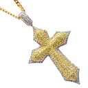 18金 喜平 ネックレス メンズ K18 18K K18 18KWG メンズネックレス ダイヤモンド 2.5カラット クロス 十字架 イエローゴールド ホワイト...