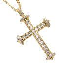 【GW期間限定-ポイント10倍!】18金 喜平 ネックレス メンズ K18 18K メンズネックレス ダイヤモンド 2.5カラット クロス 十字架 イエローゴー...