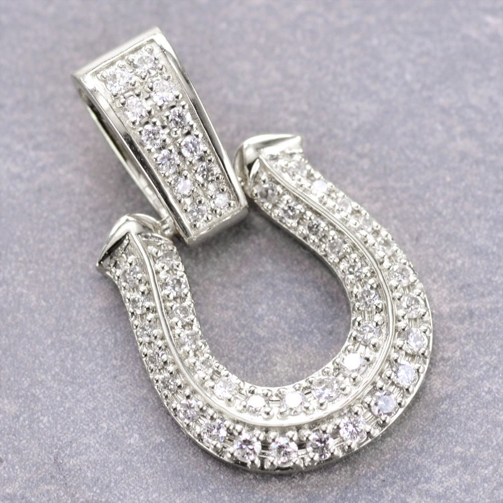 【マラソン同時開催★10%OFFクーポン】ペンダントトップ メンズ プラチナ 喜平用 ダイヤモンド 馬蹄 ホースシュー ペンダントヘッド Pt950 喜平トップ 小サイズ 日本製 刻印入り 鑑別書付き 大きめ シンプル プレゼント ギフト 【人気アイテム】