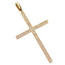 ペンダントトップ メンズ K18 18K 18金 ダイヤモンド 1カラット クロス 十字架 ペンダントヘッド 喜平トップ ネックレスヘッド イエローゴールド 刻...