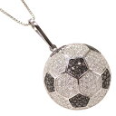 ネックレス プラチナ ダイヤモンド ブラックダイヤモンド サッカーボール ペンダントネックレス ベネチアンチェーン ユニセックス Pt900 刻印入り 鑑別書付...