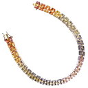 【マラソン同時開催★10%OFFクーポン】ブレスレット メンズ K18 18K プラチナ ダイヤモンド バケットカット マルチカラーサファイア コンビブレスレッ...