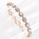 【マラソン同時開催★10%OFFクーポン】ブレスレット メンズ K18PG ダイヤモンド 6.15カラット 18金 エメラルドカット ダイヤモンドブレスレット ...
