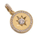 【ポイント10倍★23:59まで】ペンダントトップ メンズ 18金 K18 18K ダイヤモンド 後光留め サークル ペンダントヘッド イエローゴールド 喜平ト...
