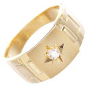 【01:59まで★10%OFFクーポン】指輪 メンズリング 18金 K18 18K 印台 リング ダイヤモンド 後光留め 幅広 シグネットリング 男性 日本製 ...