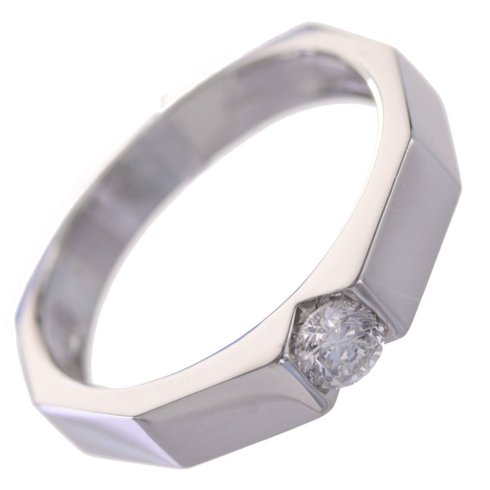 指輪 メンズリング プラチナ ダイヤモンド Pt900 はさみ留めダイヤ 一粒 リング シンプル 日本製 刻印入り 鑑別書付き