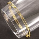 【マラソン同時開催★10%OFFクーポン】ブレスレット メンズ K18 18K 18金 ダイヤモンド ブレスレット イエローゴールド 18cm ユニセックス 細...