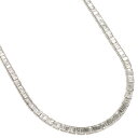 ネックレス メンズ K18 18KWG 18金 バゲットカット ダイヤモンド 10カラット 45cm ホワイトゴールド テニスネックレス ユニセックス ジェンダ...