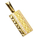 ペンダントトップ メンズ K18 18K 18金 バゲットカット ダイヤモンド ペンダントヘッド イエローゴールド ネックレストップ 日本製 刻印入り 鑑別書付...