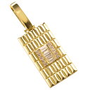 【ポイント10倍】ペンダントトップ メンズ K18 18K 18金 バゲットカット ダイヤモンド ペンダントヘッド イエローゴールド ネックレストップ 日本製 ...