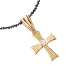 【01:59まで★10%OFFクーポン】18金 ネックレス メンズ プラチナ ブラックダイヤモンド 20カラット 44cm K18 18K ダイヤモンド クロス...
