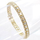 ブレスレット メンズ 18金 K18 18K バゲットカット ダイヤモンド 9カラット ゴールド ジェンダーレスジュエリー ユニセックス 日本製 刻印入り 鑑別...