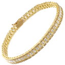 【マラソン同時開催★10%OFFクーポン】ブレスレット メンズ 18金 K18 18K バゲットカット ダイヤモンド 7カラット イエローゴールド ジェンダーレスジュエリー ユニセックス 日本製 刻印入り 鑑別書付き【人気アイテム】【動画あり】(4)