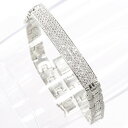 【01:59まで★10%OFFクーポン】ブレスレット メンズ K18 18KWG ダイヤモンド 3カラット 18金 ホワイトゴールド プレート 日本製 刻印入り...
