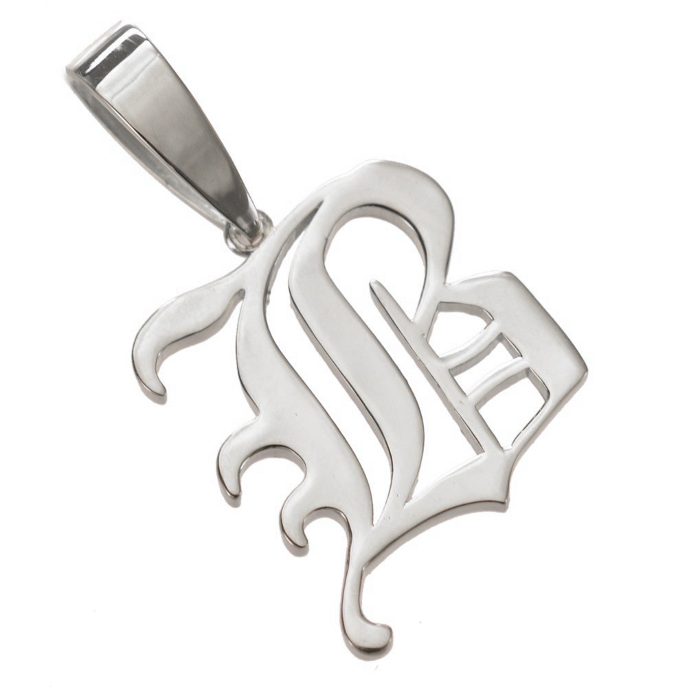 ペンダントトップ メンズ K18WG 18金 ホワイトゴールド アルファベット B ペンダントヘッド イニシャル ネックレストップ 地金 大きめ シンプル プレゼント ギフト 日本製 刻印入り