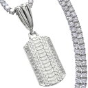 ネックレス メンズ プラチナ ダイヤモンド 12カラット 55cm テニスネックレス ドッグタグ ペンダントトップ セット 日本製 刻印入り 鑑別書付き プレゼ...