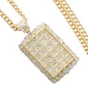 ネックレス メンズ K18 18K 18金 バゲットカット ダイヤモンド 3カラット イエローゴールド 徳力 10g 50cm 喜平 ペンダント 刻印入り 鑑別...