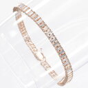 ブレスレット メンズ K18PG 18金 ダイヤモンド 7カラット バゲットカット ピンクゴールド 18cm レディース 男女兼用 ユニセックス 日本製 刻印入...