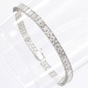 ブレスレット メンズ K18WG 18金 ダイヤモンド 7カラット バゲットカット ホワイトゴールド 18cm レディース 男女兼用 ユニセックス 日本製 刻印...