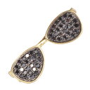 【ポイント10倍★23:59まで】ペンダントトップ メンズ K18 18金 18k ブラックダイヤモンド サングラス ペンダントヘッド イエローゴールド メガネ 眼鏡 ティアドロップ 日本製 刻印入り 鑑別書付き シンプル プレゼント ギフト