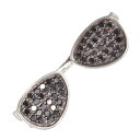 【ポイント10倍★23:59まで】ペンダントトップ メンズ K18WG 18金 18k ホワイトゴールド ブラックダイヤモンド サングラス ペンダントヘッド メガネ 眼鏡 ティアドロップ 日本製 刻印入り 鑑別書付き シンプル プレゼント ギフト