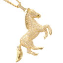 ネックレス メンズ K18 18K 18金 喜平 ダイヤモンド 馬 ホース ペンダント イエローゴールド 徳力 10g 50cm 喜平チェーン 日本製 刻印入り...