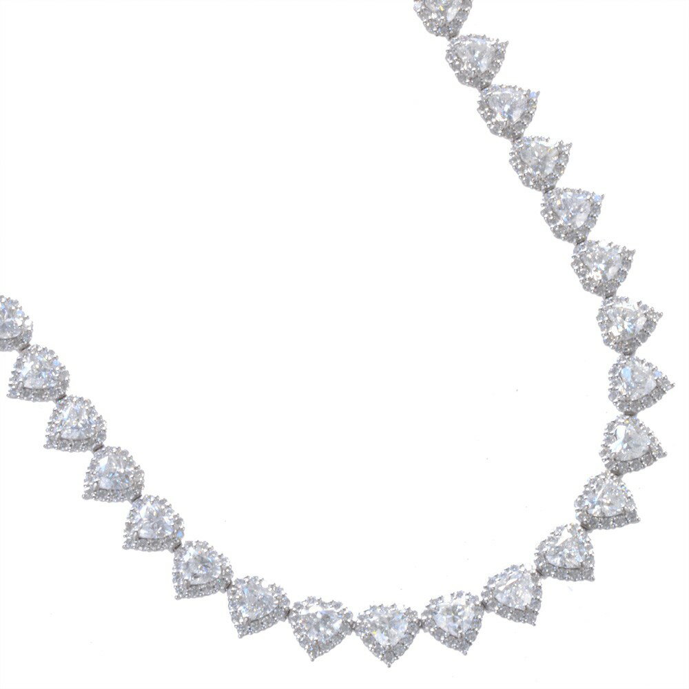 【BLACK FRIDAY★10%OFFクーポン】ネックレス レディース プラチナ ダイヤモンド ハートシェイプ 18カラット Dカラー ハイジュエリー 42c...