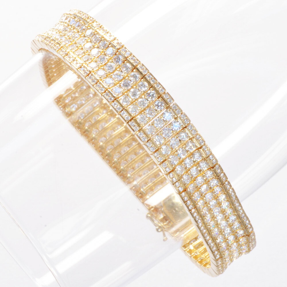 ブレスレット メンズ K18 18K 18金 ダイヤモンド 10カラット イエローゴールド 19cm 太め 刻印入り 鑑別書付き シンプル プレゼント ギフト