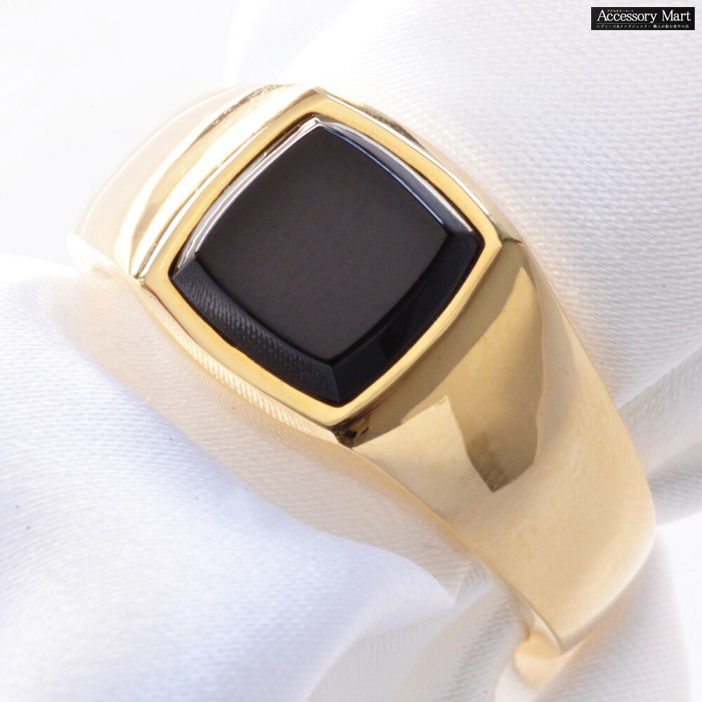 指輪メンズリング18金K18オニキ...