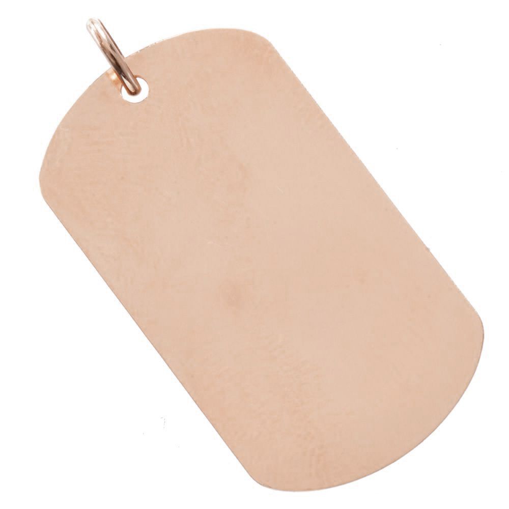 ペンダントトップ メンズ 18金 K18PG 18K ドッグタグ プレート ペンダントヘッド ネックレストップ ピンクゴールド 地金 シンプル 男性用 刻印入り