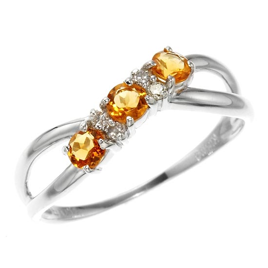 指輪レディース18金リングシトリン...