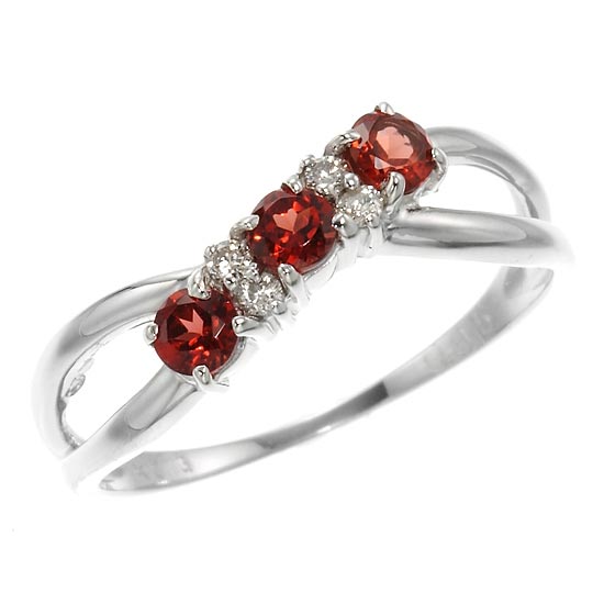 指輪レディース18金リングガーネッ...