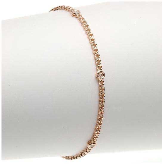 18금 핑크 골드×다이아몬드 레이스업 팔찌