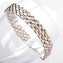 【GW期間限定-ポイント10倍!】ブレスレット メンズ プラチナ 18金 K18 18K 18K ピンクゴールド メンズブレスレット 幅広 コンビ 20cm 日...