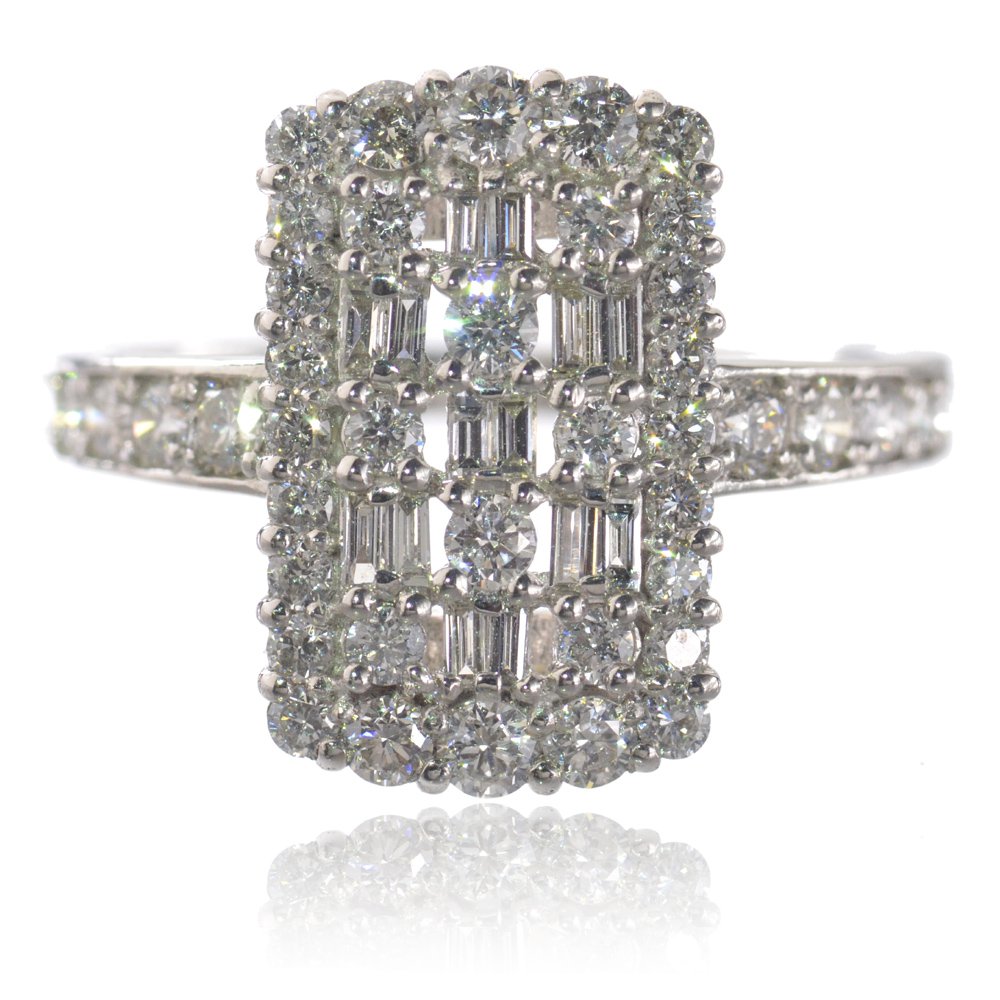 指輪 レディース プラチナ バケット バゲットカット ダイヤモンド リング Pt900 刻印入り 鑑別書付き 日本製