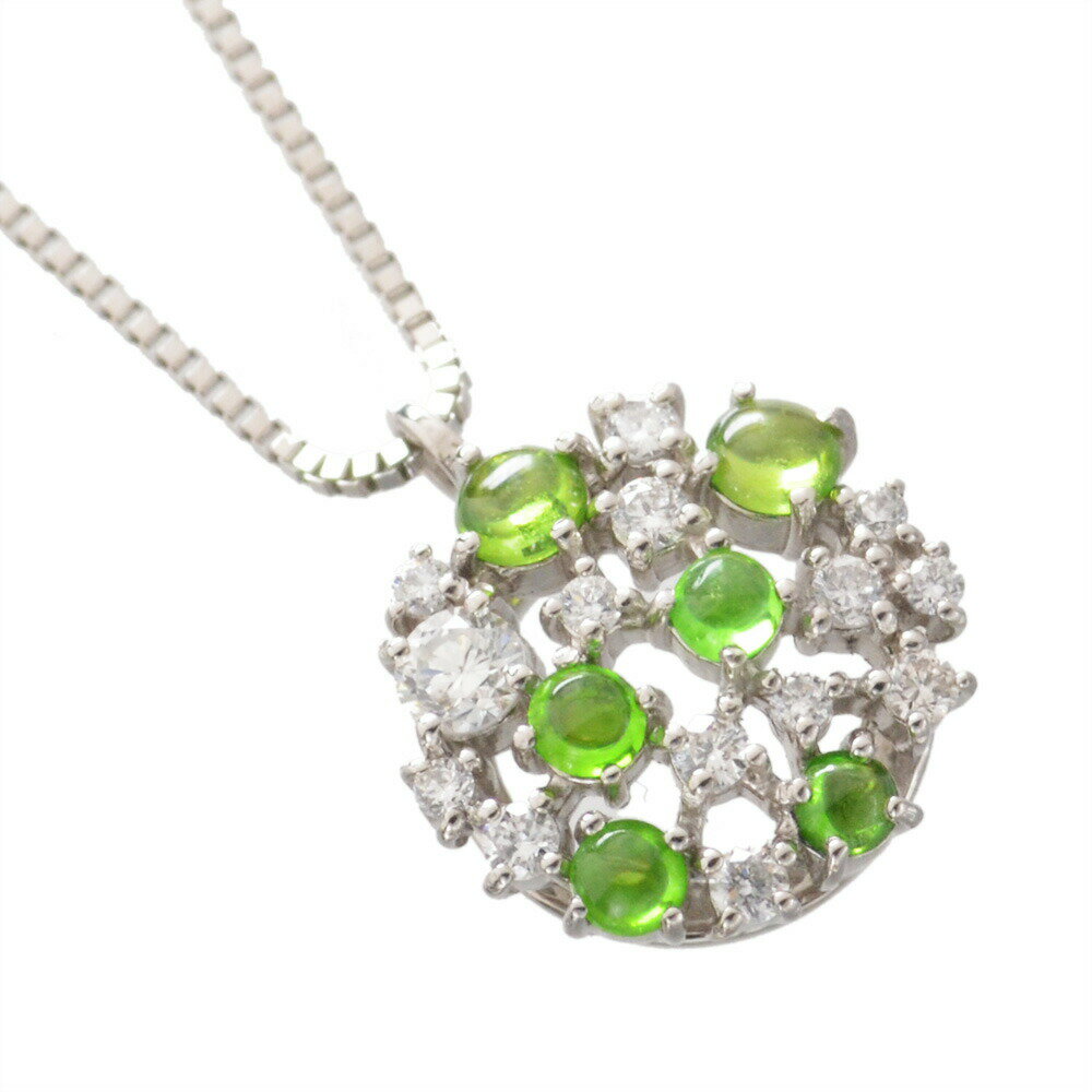 デマントイドガーネット ダイヤモンド ネックレス Pt950 プラチナ 鑑別書付き 日本製