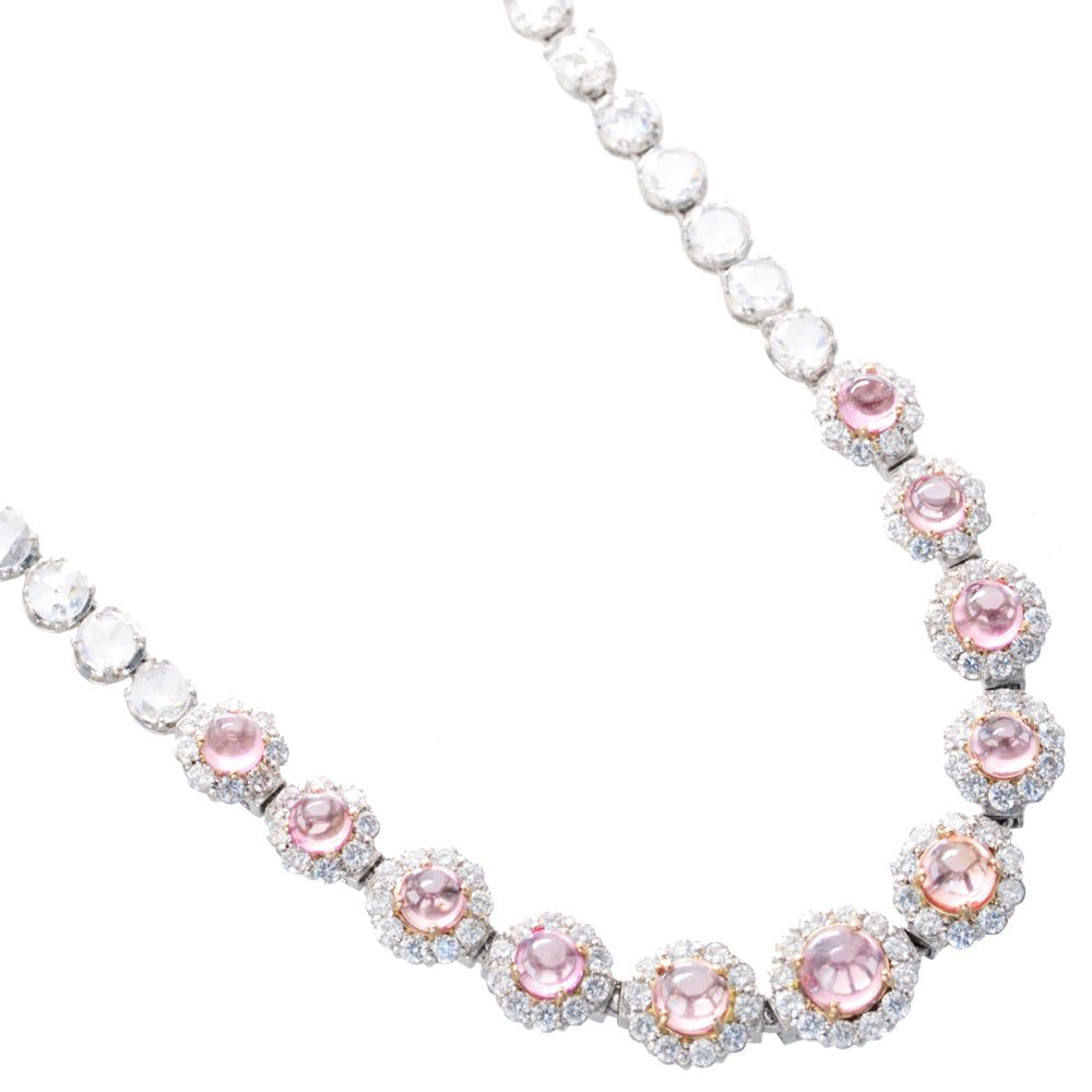 【BLACK FRIDAY★10%OFFクーポン】テニスネックレス レディース K18 18K 18金 パパラチアサファイア ダイヤモンド プラチナ Pt850...