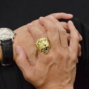 【GW期間限定-ポイント10倍!】指輪 メンズリング 18金 K18 18K 虎 タイガー リング ゴールド 地金メンズリング ブラックメッキ 幅広 日本製 刻...
